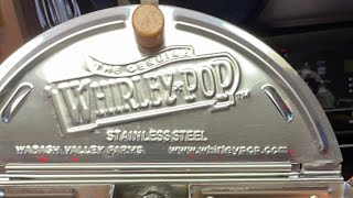 The Original Whirley Pop Stovetop Popcorn Popper Wabash Valley Farms Stainless Steel Version [upl. by Lyall]