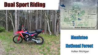 Dual Sport Riding the Manistee National Forest Holton Michigan  Honda CRF300 Rally [upl. by Akinek483]