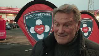 Glenn Hoddle launched a campaign in Nottingham for fans to get blood pressure checked at the game [upl. by Stacey]