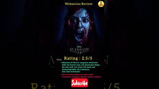 Mansion 24 Review  Webseries Review  review webseries mansion24 disneyhotstar [upl. by Adnilemre835]