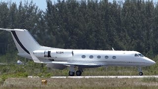 Gulfstream GIII with Hubbard Aviation Technologies QS3 Hushkit Landing in Nassau [upl. by Apoor]