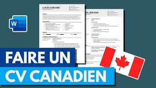 Comment Faire un CV Canadien 2024  Normes et Modèle Gratuit [upl. by Brenda]