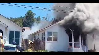 Fire Destroys Home in Garberville [upl. by Yelrebma420]