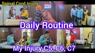 Spinal Cord Injury  My Daily Routine  Paralyzed Motivator Z  Zaheer Abbas [upl. by Aerdnaeel]