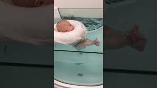 3 months old baby swimming with inflatable neck float  neck ring [upl. by Herold]