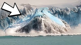 HUGE GLACIER WAVES  caught on video [upl. by Yrotciv368]