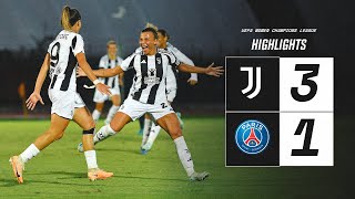 HIGHLIGHTS UWCL  JUVENTUS WOMEN 31 PSG  Round 2  First Leg [upl. by Enelie]