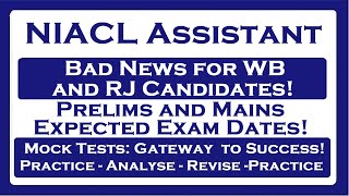 NIACL Assistant Bad News for WB and RJ Candidates [upl. by Iarahs]