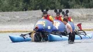 Kinetic Sculpture Race 2015 Day 3 Mighty Melvin Eel River crossing [upl. by Anigriv]