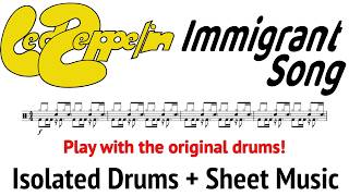 Isolated Drums  Sheet Music  Immigrant Song  Led Zeppelin [upl. by Trinetta409]