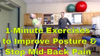 1Minute Exercises to Improve Posture amp Stop MidBack PainThoracic [upl. by Zicarelli]