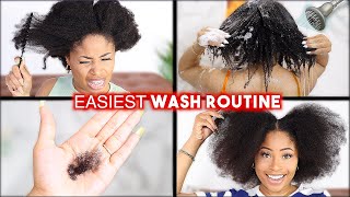 EASIEST Wash Day Routine EVER💦 no tears natural hair [upl. by Alidus]