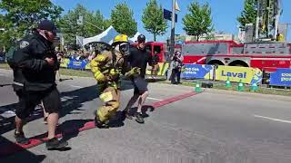 Alexis Dufour réalise un record du monde à la Course des pompiers de Laval [upl. by Amor278]