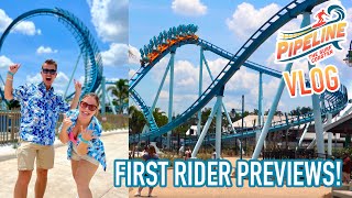 Experiencing SeaWorld Orlandos Newest Ride Pipeline The Surf Coaster Tour Rider Reviews amp More [upl. by Edette]