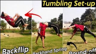 Learn Your First Tumbling Set up 😱 RoundOff Back Handspring Backflip [upl. by Mccurdy792]