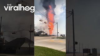 Pipeline Explosion in La Porte Texas Forces Widespread Evacuations  ViralHog [upl. by Krucik954]