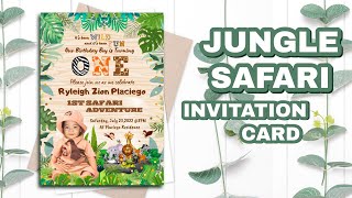 JUNGLE SAFARI INVITATION CARD  INVITATION CARD IDEAS FOR BIRTHDAY AND CHRISTENING [upl. by Aynekat]