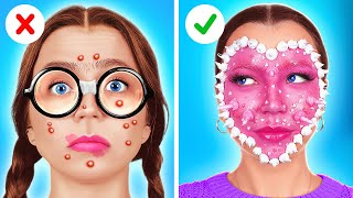 RELOOKING Extrême de NERD 🤓 Maquillage Fou Pour Devenir POPULAIRE par 123 GO [upl. by Nerland]