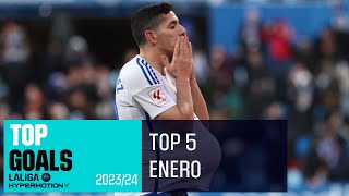 TOP GOLES Enero LALIGA Hypermotion 20232024 [upl. by Dorison589]