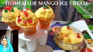 Mango Ice Cream Recipe  Homemade Mango Ice Cream Recipe  आम की एकदम सॉफ्ट आइसक्रीम [upl. by Convery704]