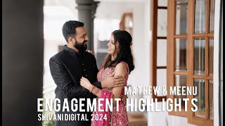 Engagement Mathew amp Meenu Highlights  Shivani Digital  2024 [upl. by Osman]