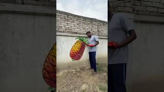 Pineapple 🍍 on wall 🥰youtube ytshorts youtubeshorts shosts art drawing [upl. by Anrahs]