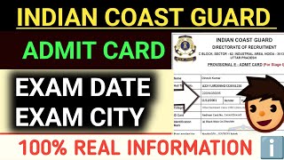 INDIAN COAST GUARD GD EXAM DATE amp CITY KAB AAYEGA 🗣️ ADMIT CARD DOWNLOAD KAB SE HOGA BY ANAND SIR 🎉 [upl. by Whitcher]