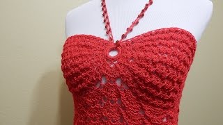 Blusa Crochet sin hombros Coral 2 de 3 [upl. by Grove]