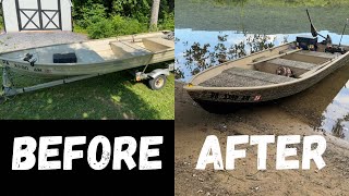 Cheap DIY Camo Jon Boat Paint Job [upl. by Nnaitsirhc194]