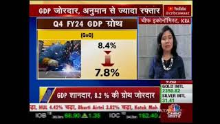 Aditi Nayar  ICRA  FY24 GDP and GVA Growth Rate  CNBC Awaaz [upl. by Axel50]