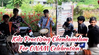 KIDS CHENDAMELAM FOR ONAM CELEBRATION  ELAVANCHERY DM UP SCHOOL  KOLLENGODE  PALAKKAD  ONAM [upl. by Nawad]