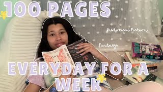 attempting to read 100 pages everyday for a week🌟 reading challenge [upl. by Anselmi]