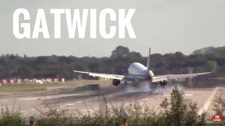 London Gatwick Airport Plane Spotting  Crosswind Arrivals and Departures 2nd October 2019 [upl. by Nimaynib]