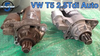 VW T5 25 TDI Automatic Transporter  Starter Motor Replacement [upl. by Cirederf]