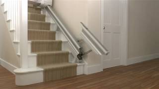 Stannah 600 Stairlift Retractable Rail Descending Stairs [upl. by Roselin952]