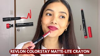 Revlon Colorstay MatteLite Crayon Review and Swatches 👄 [upl. by Anet663]