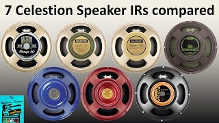 Celestion Speaker IR Comparison  V30 H Creamback Greenback Blue Ruby Copperback and Hempback [upl. by Llenoil739]