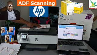 How to Scan Documents with HP Printer 8022e ADF Duplex ADF Scan To Computer Print amp Share Email [upl. by Oiluj400]