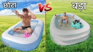 Overnight survival challenge in big vs small swimming pool challenge [upl. by Krystalle]