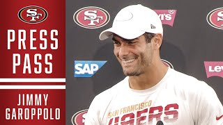 Jimmy Garoppolo Previews Rams Matchup  49ers [upl. by Harlin]