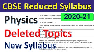 Physics New Syllabus for class 12 2021  CBSE reduced Syllabus  CBSE Latest News [upl. by Regor]