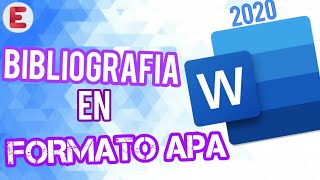 ✔️COMO HACER UNA BIBLIOGRAFIA EN FORMATO APA FÁCIL Y RÁPIDO 2020  𝔼𝕣𝕦𝕓𝕖𝕪 𝟙𝟘𝟘 [upl. by Zebaj]