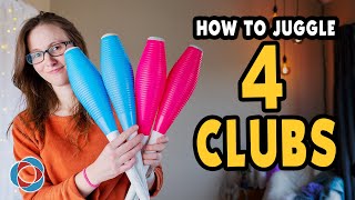 Learn to JUGGLE 4 CLUBS Tutorial [upl. by Eca810]