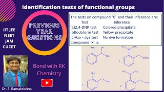 Previous year questions Identification tests of functional groups Organic Chemistry [upl. by Nnylacissej]