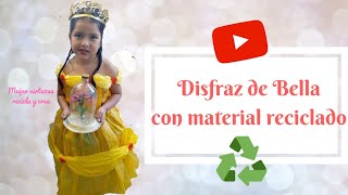 Plastic bag Princess Disney Diy  Traje de Princesa Bella♻️Paso a paso [upl. by Nyre]