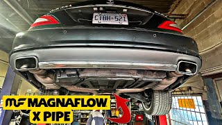 Mercedes CLS 550 Magnaflow X PIPE Install  Before amp After Cold Start  Revs  Pulls  EP 64 [upl. by Ozan]