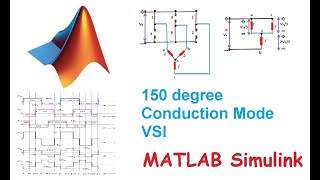 Three phase Inverter  150 degree Conduction  Working Operation Waveforms  MATLAB Simulation [upl. by Apoor]