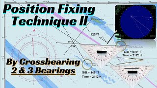 Position Fixing Technique II By Crossbearing  Two amp Three Bearings [upl. by Medin]