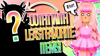 WEARING ALL OF MY LEAST FAVORITE ITEMS IN ROYALE HIGH OH NO ROBLOX Royale High Outfits Challenge [upl. by Pattin]