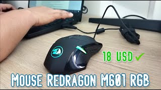 Mouse Redragon M601 RGB  Centrophorus2  Mouse Gamer por 18 USD  Unboxing y Personalización [upl. by Gnet870]